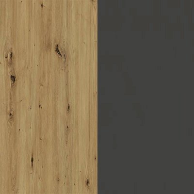 dąb artisan + szary połysk