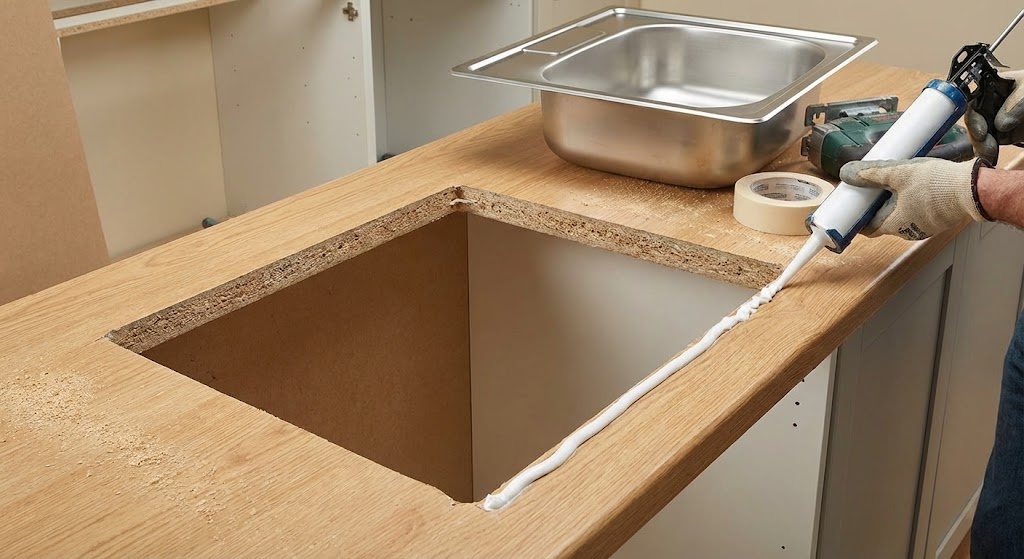 Montaż zlewu w blacie