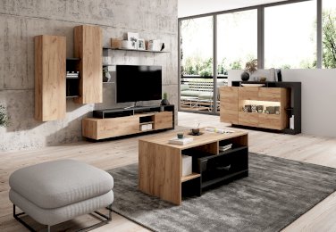MEBLE POKOJOWE ALVA DĄB CRAFT+ANTRACYT