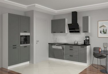 MEBLE KUCHENNE LUNA DUST GREY + BIAŁY MAT