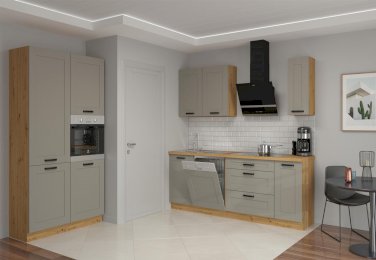 MEBLE KUCHENNE LUNA CLAY GREY + DĄB ARTISAN