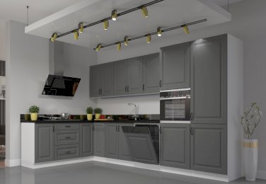 MEBLE KUCHENNE STILO DUST GREY + BIAŁY MAT