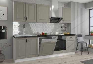 MEBLE KUCHENNE STILO CLAY GREY + BIAŁY MAT