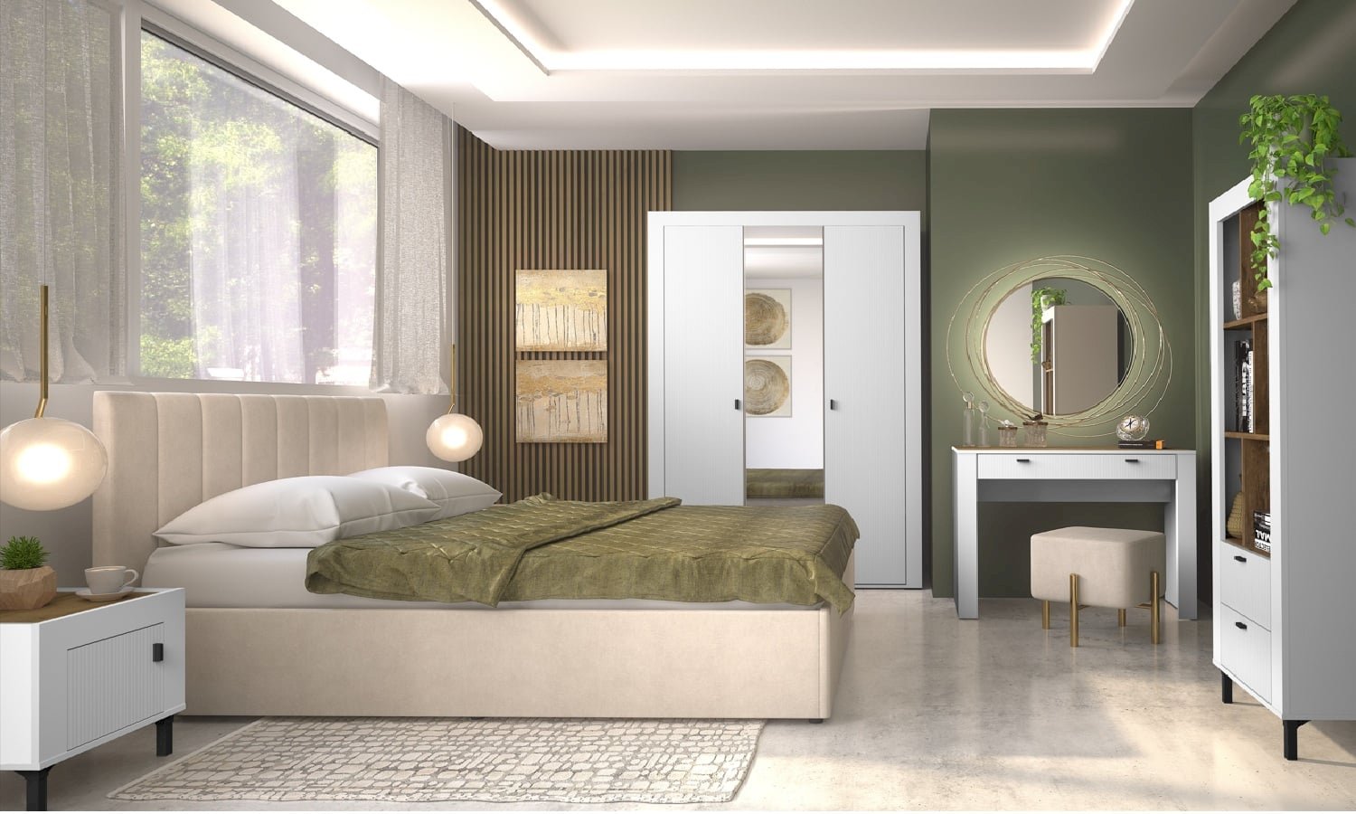 MEBLE DO SYPIALNI MOSSA (BIAŁE)