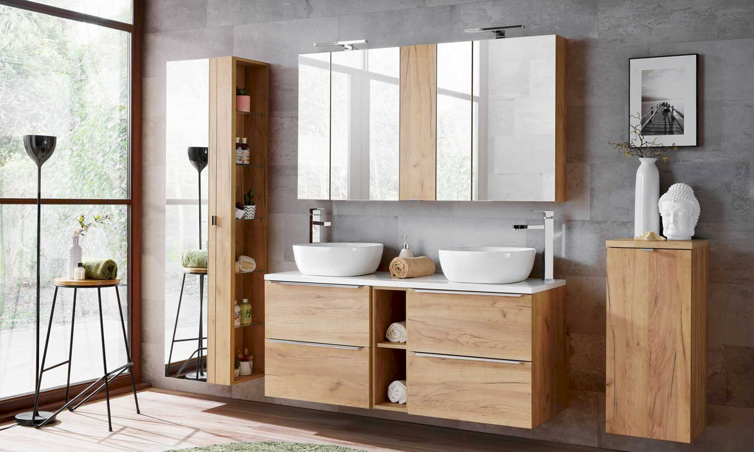 Szafka z lustrem 60 cm Capri Oak 842
