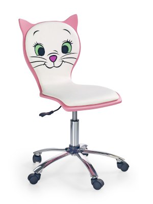KITTY 2 fotel młodzieżowy biało-różowy