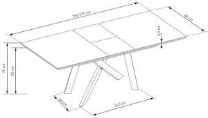 CAPITAL stół dąb złoty / czarny  (2p=1szt )