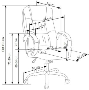 RELAX fotel gabinetowy ciemny brąz