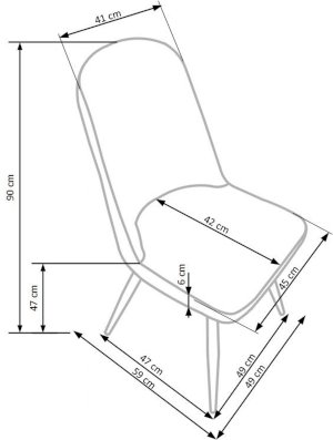 K214 krzesło ciemny kremowy / dąb miodowy (2p=4szt)