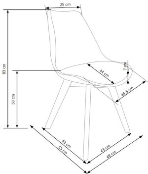 K245 krzesło bezbarwny / biały