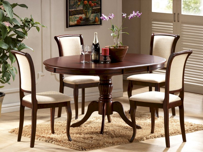 Stół olivia ciemny orzech 106(141)x106