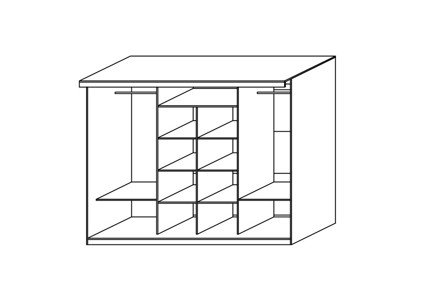 Szafa przesuwna Sino 260 Kasztan Wenge + Dąb Sonoma