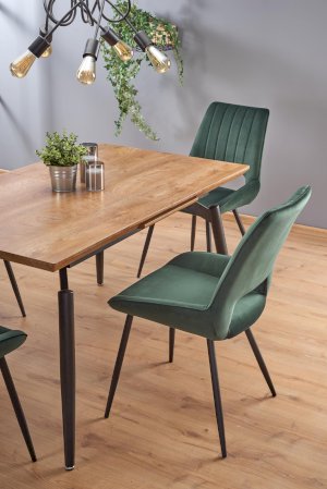 CAMBELL stół rozkładany, blat - naturalny, nogi - czarny