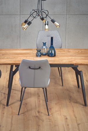 CAMBELL stół rozkładany, blat - naturalny, nogi - czarny