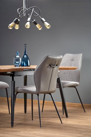 CAMBELL stół rozkładany, blat - naturalny, nogi - czarny