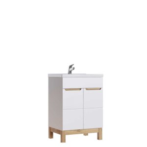 Szafka z umywalką 60 cm Bali Biały połysk