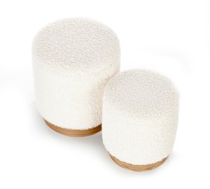 CANCUN zestaw 2 puf, kremowy / naturalny (1p=1kpl)