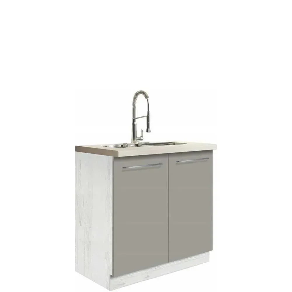 Tuhome Napoles Utility Sink with Cabinet - Espresso
