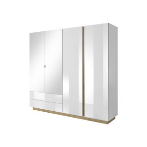Szafa Arco 220 Biały + Dąb Grandson + Biały połysk