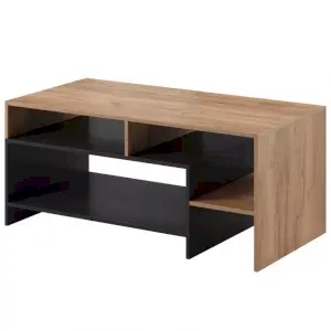STOLIK KAWOWY ALVA DĄB CRAFT + ANTRACYT