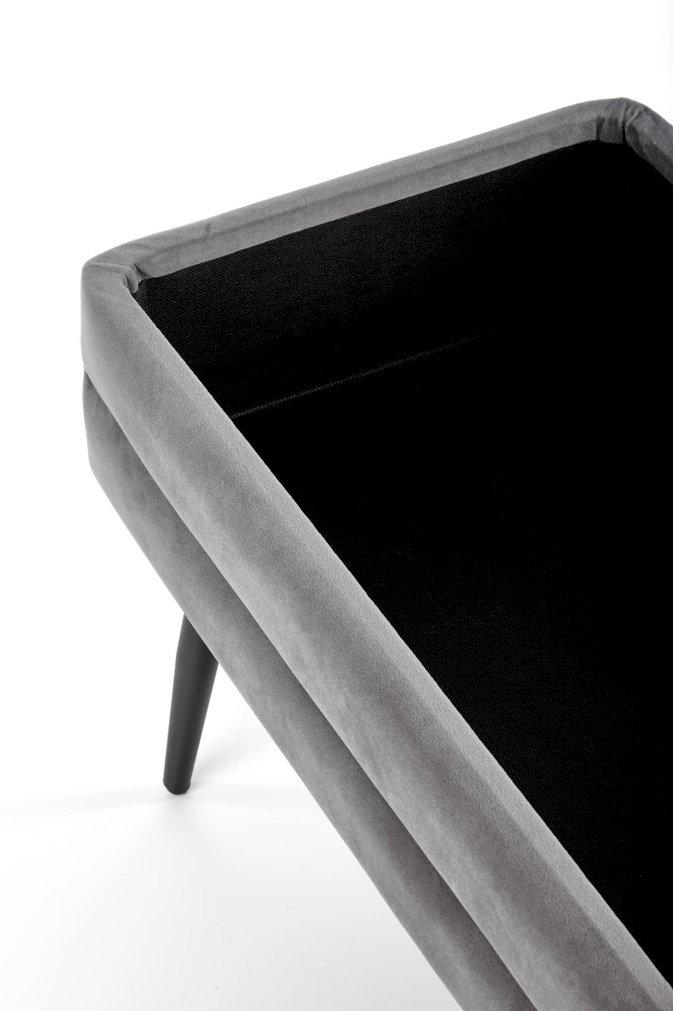 VELVA ławka popielaty/czarny