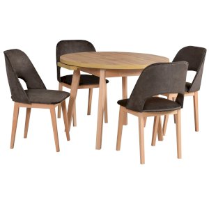Stół Oslo 3 + 4 krzesła Monti 2