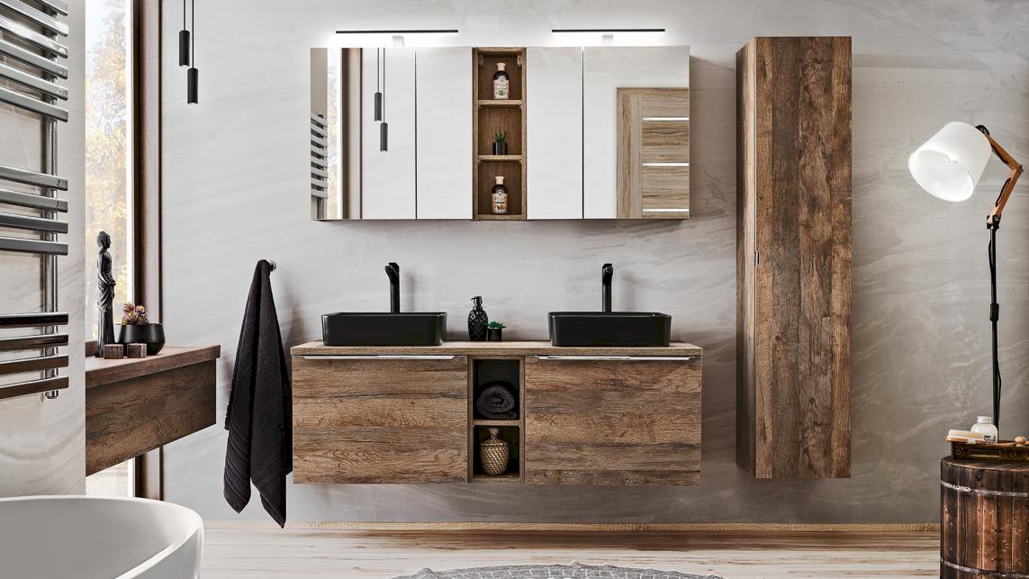 Szafka wisząca SANTA FE OAK 84-60-A-2D Szafka z Lustrem