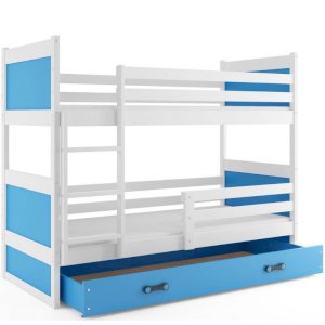 Łóżko Piętrowe Rico 80x160 Biały + Niebieski