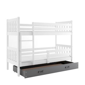 Łóżko Piętrowe Carino 80x160 Biały + Szary