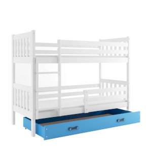 Łóżko Piętrowe Carino 80x160 Biały + Niebieski