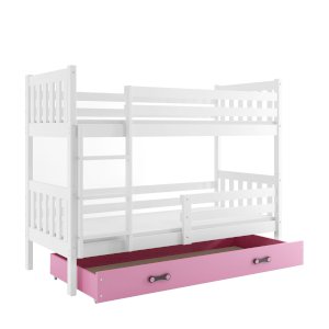 Łóżko Piętrowe Carino 80x160 Biały + Różowy