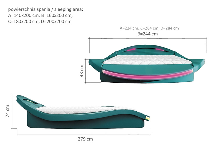 Łóżko tapicerowane Ferro 140x200