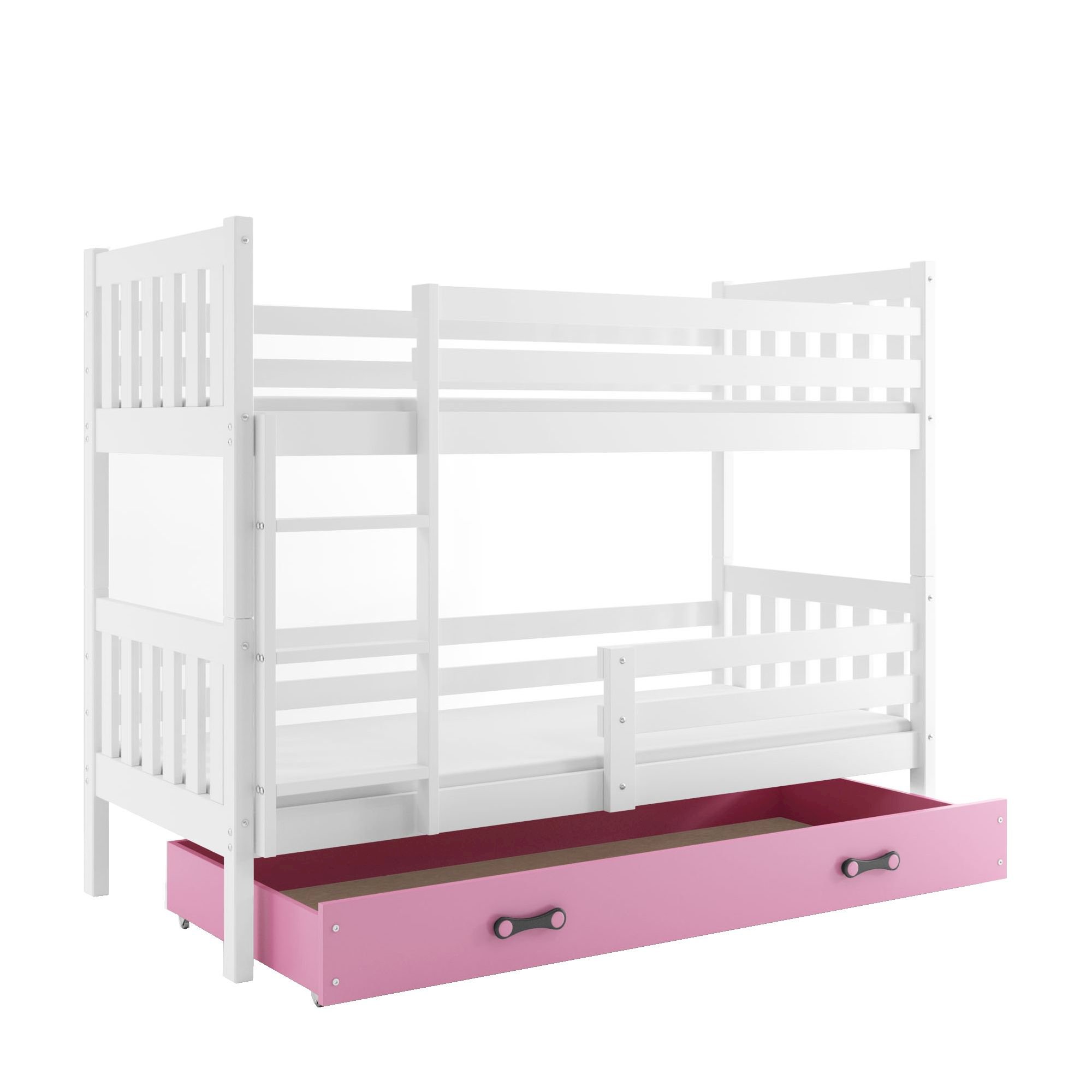 Łóżko Piętrowe Carino 80x190 Biały + Niebieski