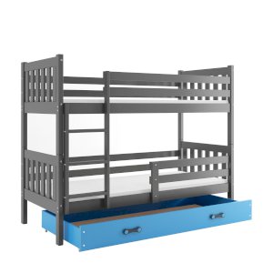 Łóżko Piętrowe Carino 80x190 Grafit + Niebieski