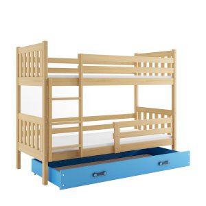 Łóżko Piętrowe Carino 80x190 Sosna + Niebieski