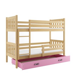 Łóżko Piętrowe Carino 80x190 Sosna + Różowy