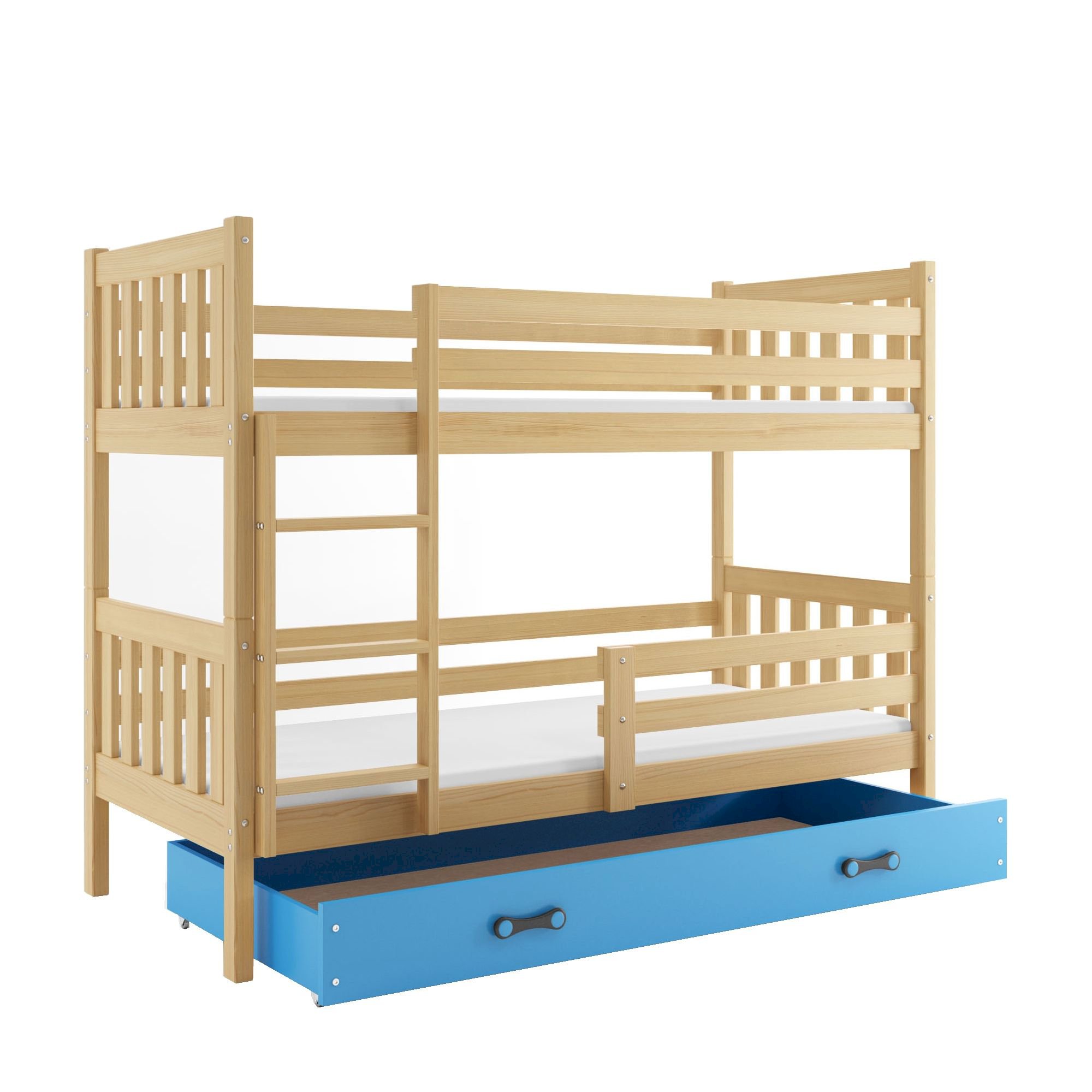 Łóżko Piętrowe Carino 80x190 Sosna + Różowy