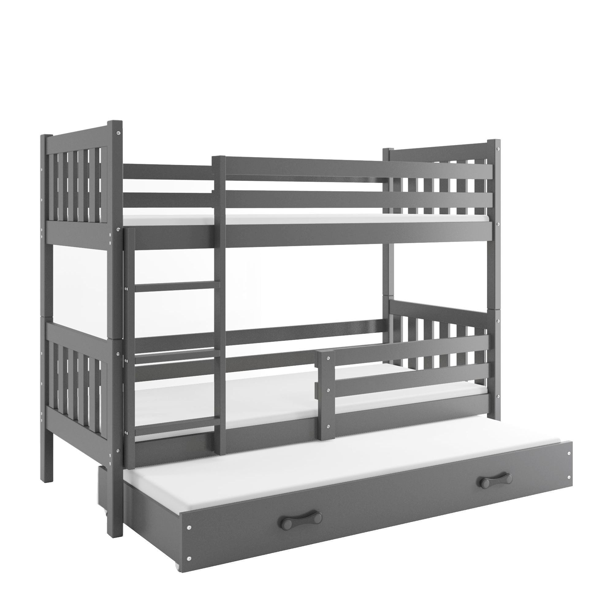 Łóżko Piętrowen Trzyosobowe Carino 80x190 Sosna + Biały