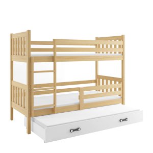 Łóżko Piętrowen Trzyosobowe Carino 80x190 Sosna + Biały