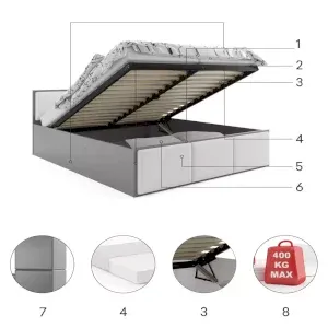 Łóżko Tapicerowane z pojemnikiem PANAMAX 140x200 Zielone