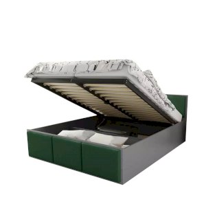 Łóżko Tapicerowane z pojemnikiem PANAMAX 140x200 Zielone