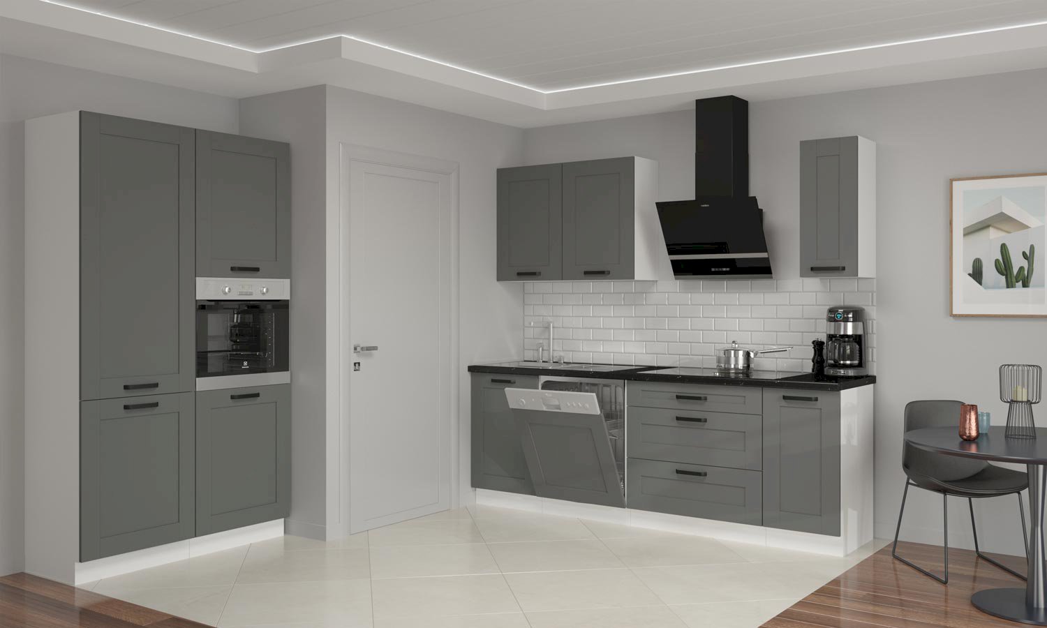 Szafka kuchenna Luna 60 DP-210 2F DUSTGR/WH