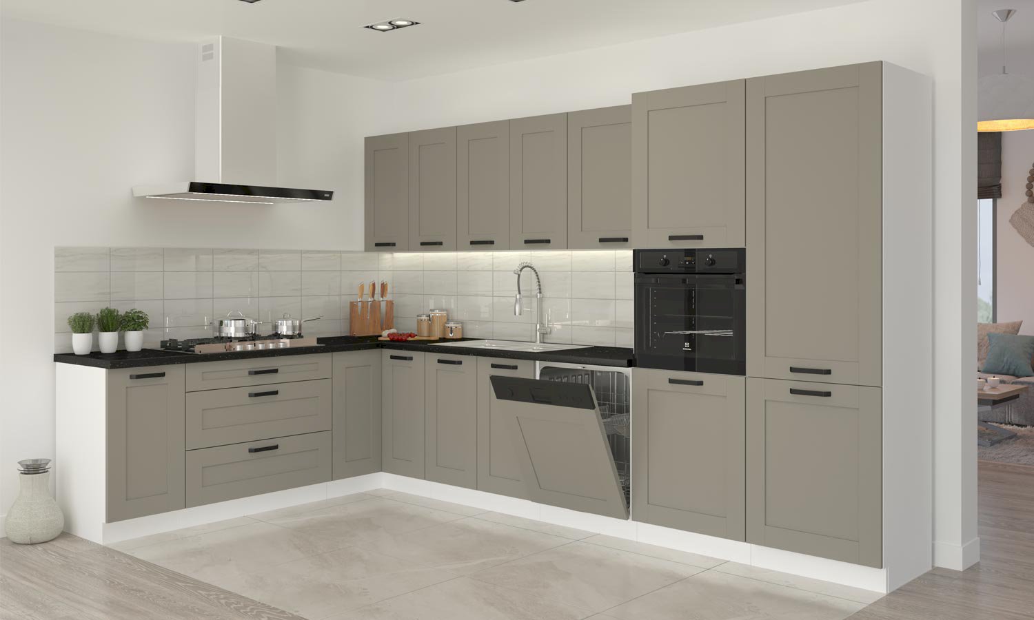 Szafka kuchenna Luna 60 DK-210 2F CLAYGR/WH