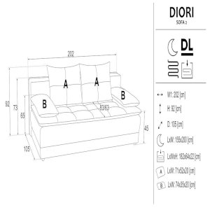 Sofa rozkładana DIORI