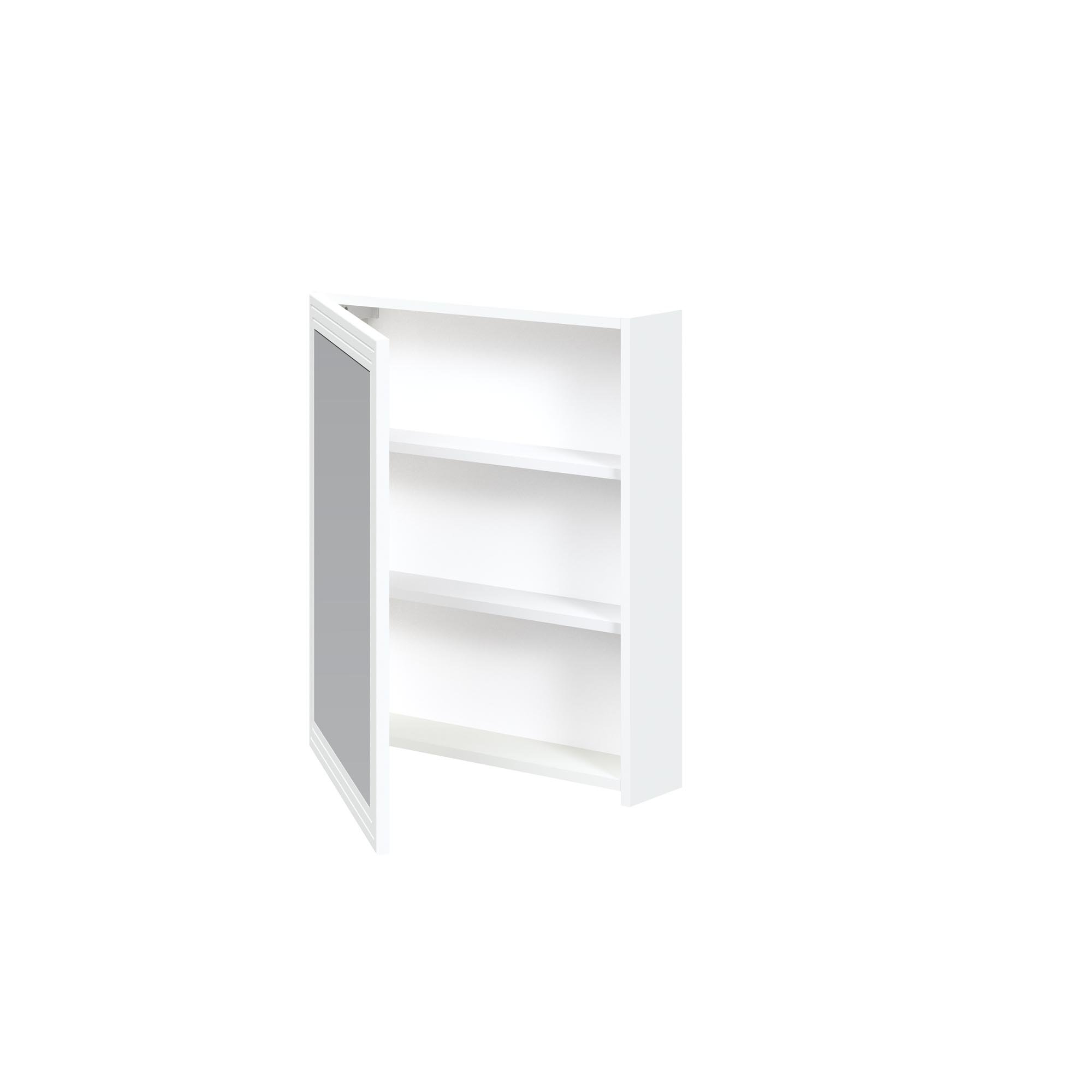 TORETO Szafka lustrzana 70x60/1D (MDF ramiak) biały