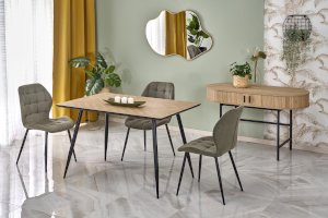 BERTO stół blat - naturalny, noga - czarny