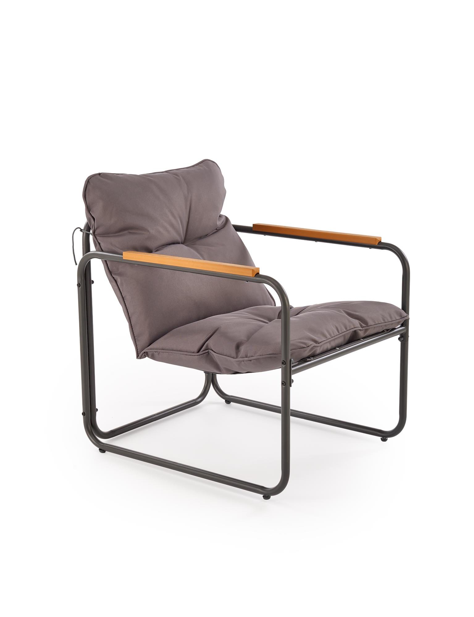 HUDSON, zestaw ogrodowy ( sofa, fotel 2x, ława ), popielaty / brązowy (1p=1zestaw)
