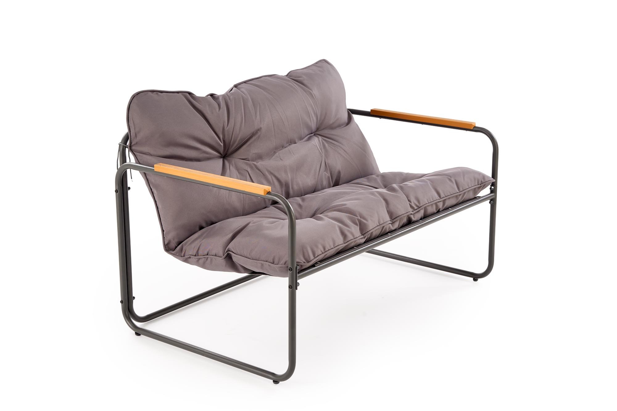 HUDSON, zestaw ogrodowy ( sofa, fotel 2x, ława ), popielaty / brązowy (1p=1zestaw)