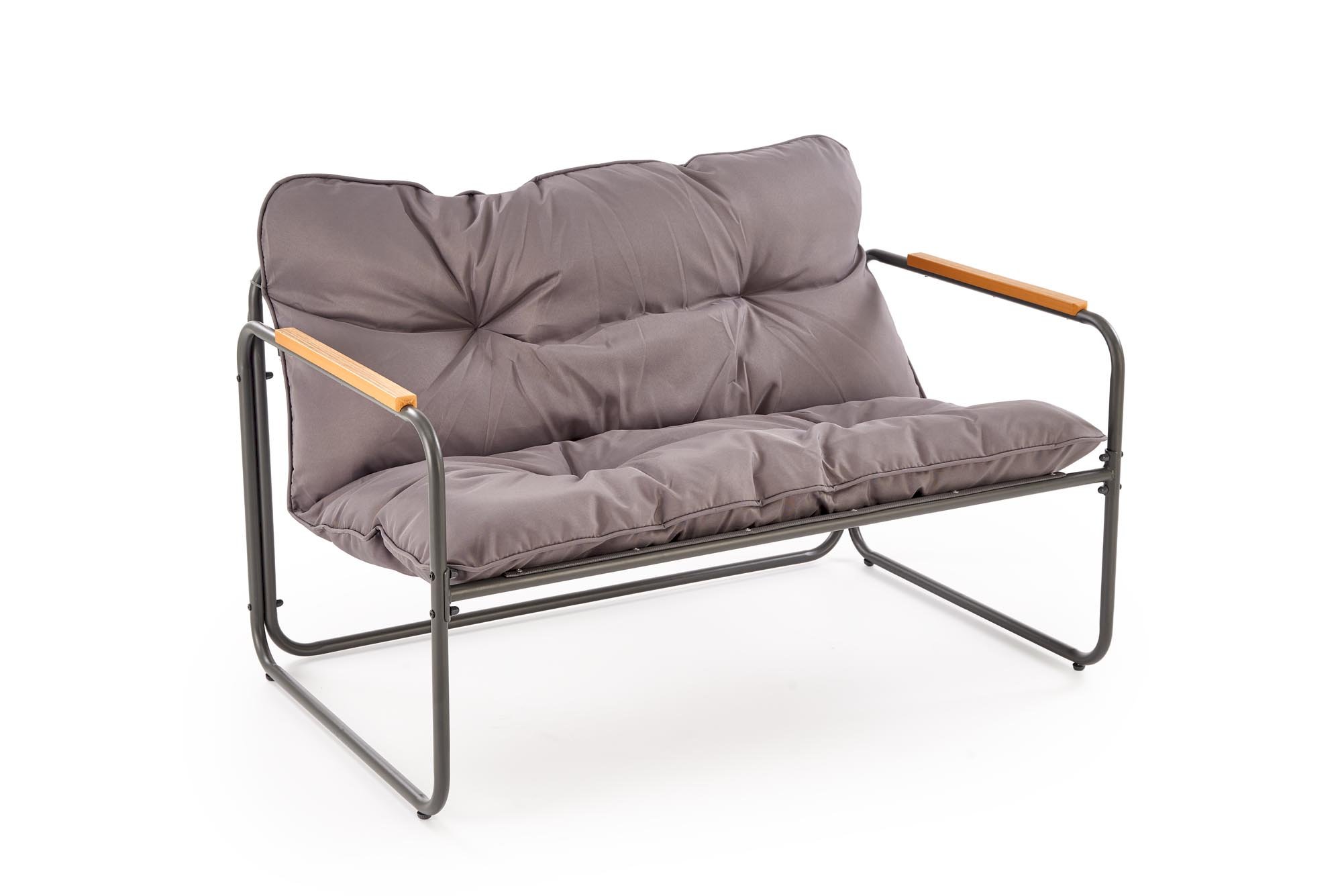 HUDSON, zestaw ogrodowy ( sofa, fotel 2x, ława ), popielaty / brązowy (1p=1zestaw)