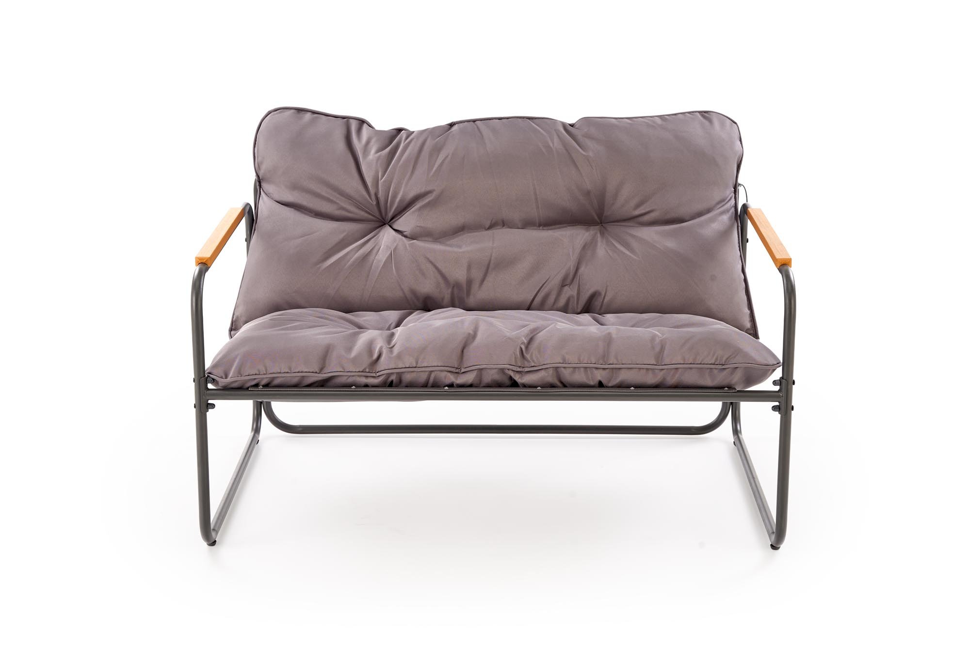 HUDSON, zestaw ogrodowy ( sofa, fotel 2x, ława ), popielaty / brązowy (1p=1zestaw)
